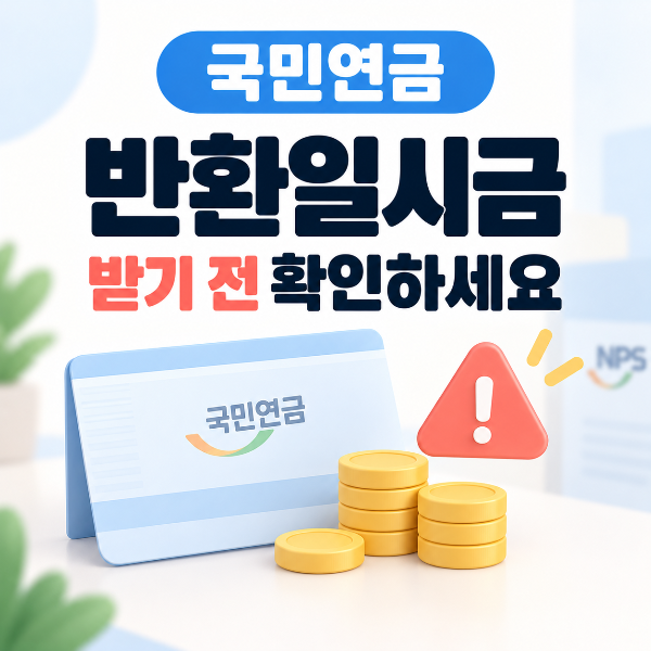 국민연금 10년 미만 반환일시금 수령 전 확인사항