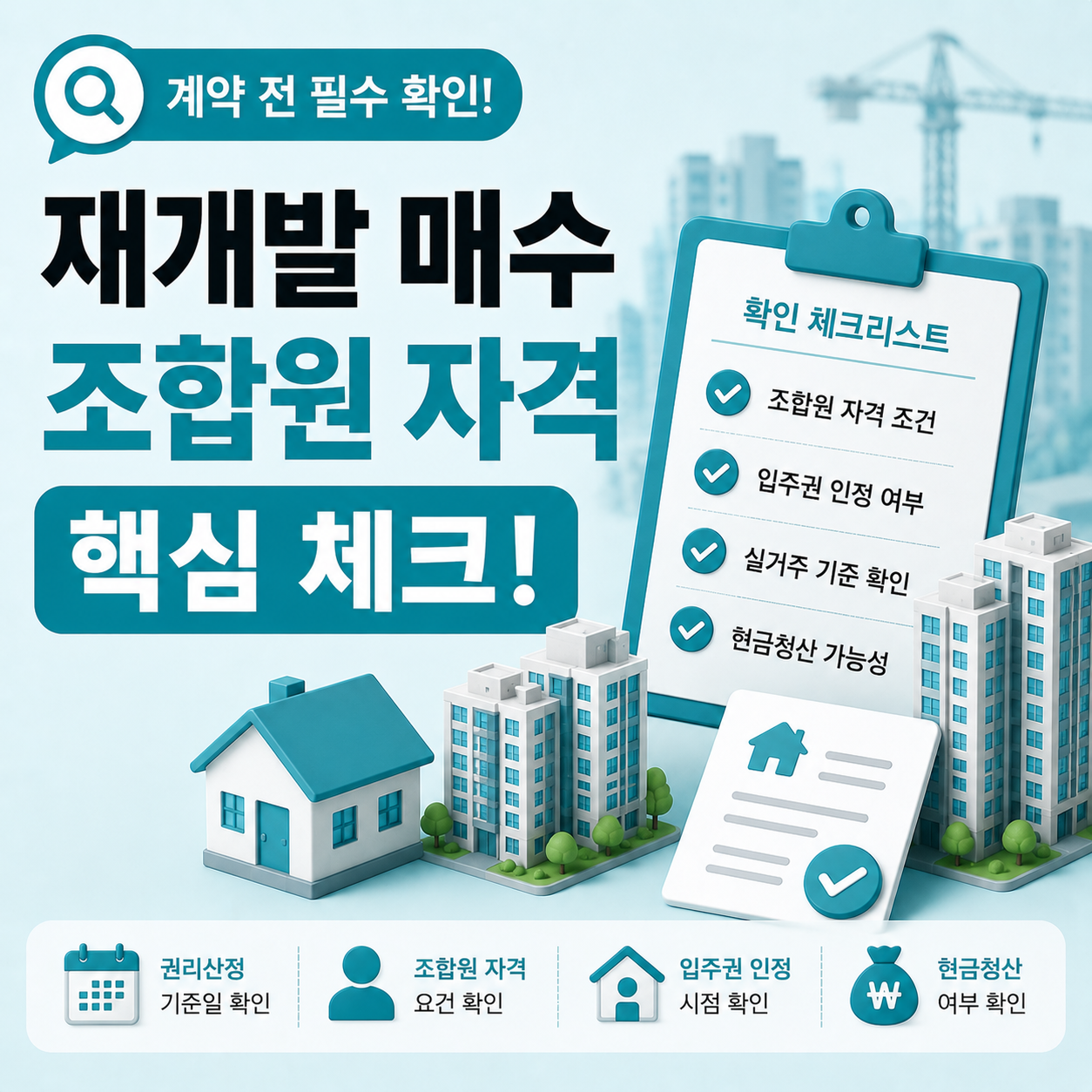 재개발 물건 매수 전 확인해야 할 조합원 자격과 입주권 조건 설명 이미지