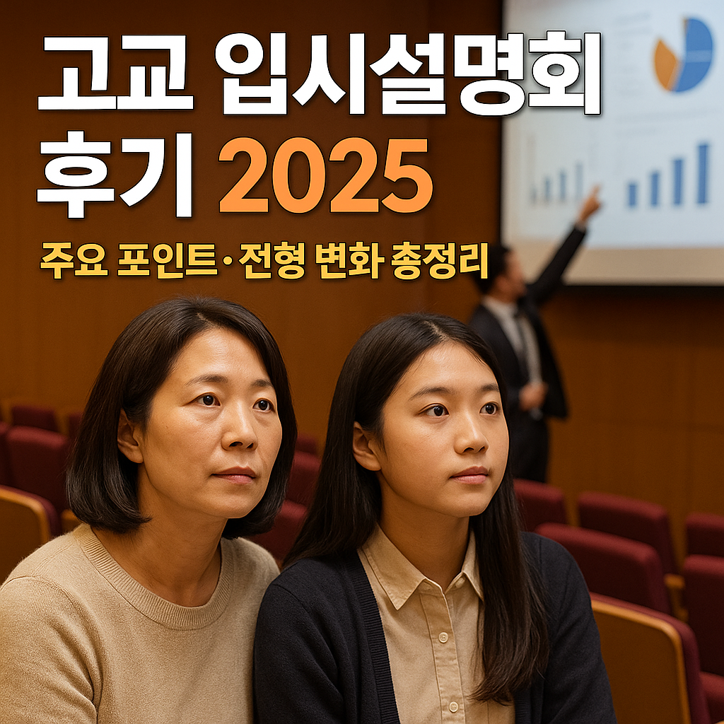 고교 입시설명회 후기 2025 | 주요 포인트·전형 변화 총정리