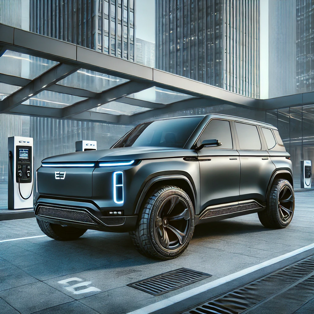 SUV 전기차가 충전 하고 있는 모습