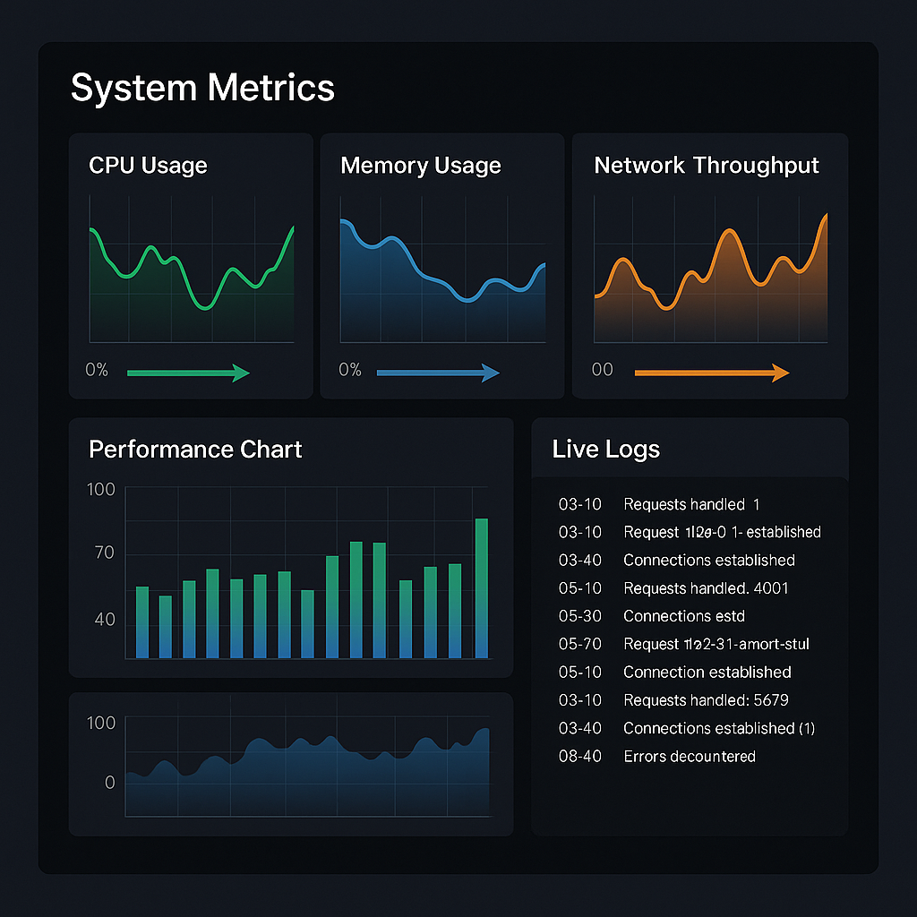실시간 모니터링 대시보드 UI 목업