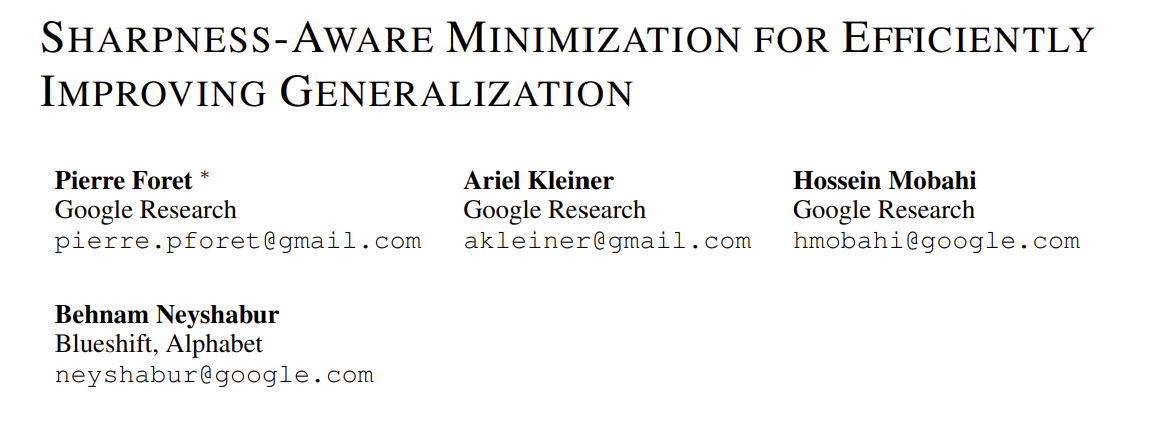 [논문 리뷰] Sharpness-Aware Minimization for Efficiently Improving Generalization | SAM