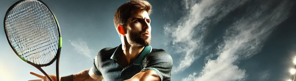 테니스 선수의 과감한 경기