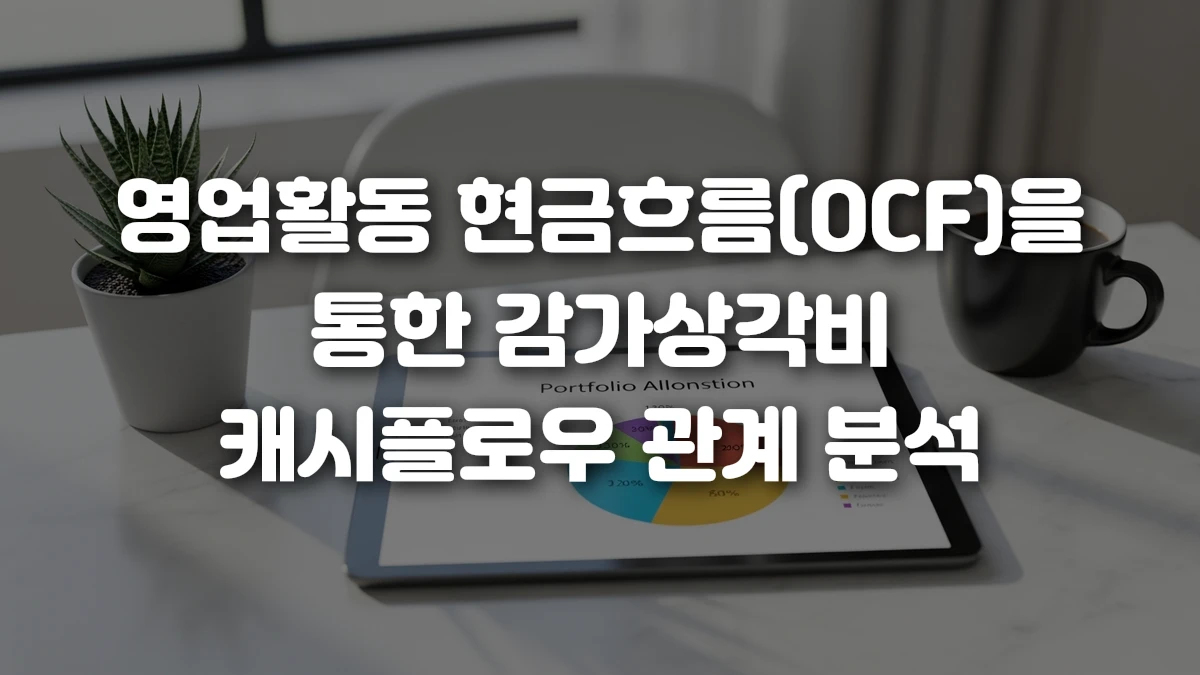영업활동 현금흐름 OCF 을 통한 감가상각비 캐시플로우 관계 분석