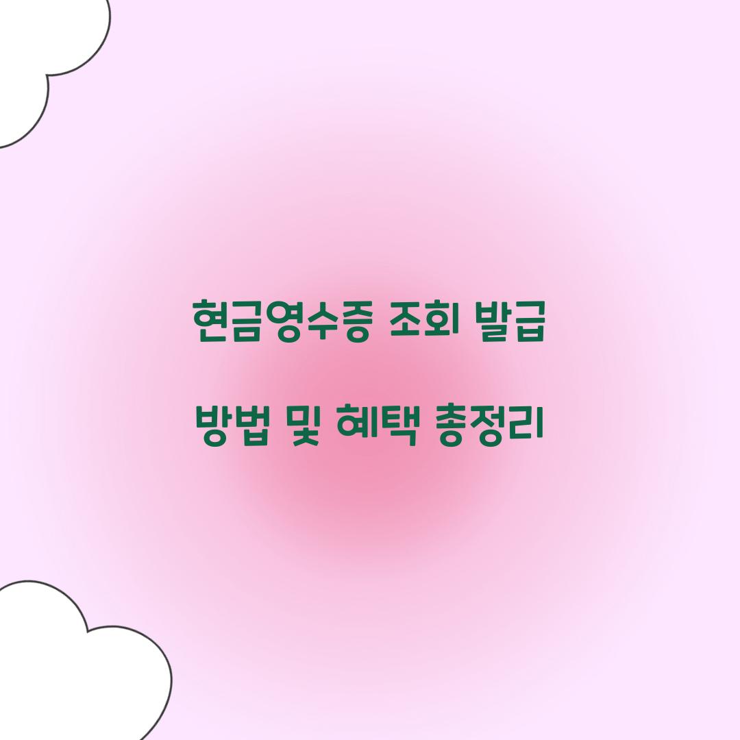현금영수증 조회 발급