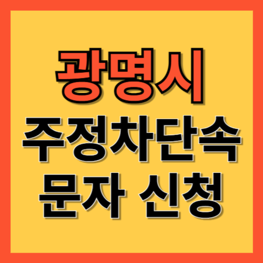 광명시 주정차 단속 알림 서비스 신청 방법 ❘ 주차단속 문자알림서비스