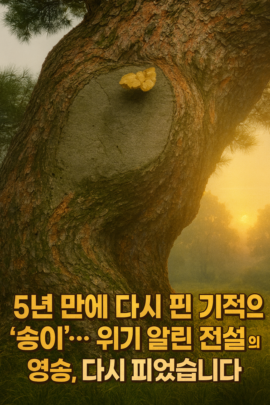 &ldquo;5년 만에 다시 송이를 피운 거창 당송나무(영송) &mdash; 천연기념물 노송의 부활을 상징하는 장면&rdquo;