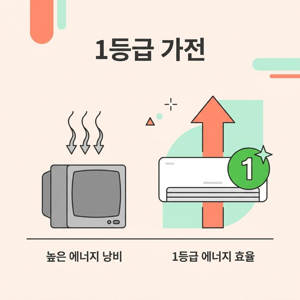 구형 에어컨과 고효율 1등급 냉난방기의 전기요금 절감 추이