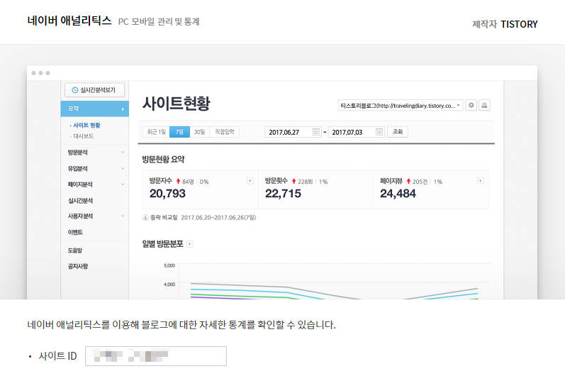 티스토리 네이버 애널리틱스 설정