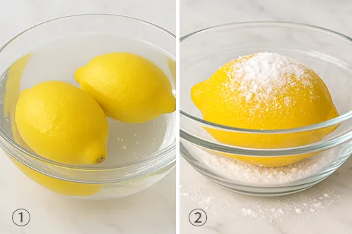 레몬 베이킹소다로 씻기