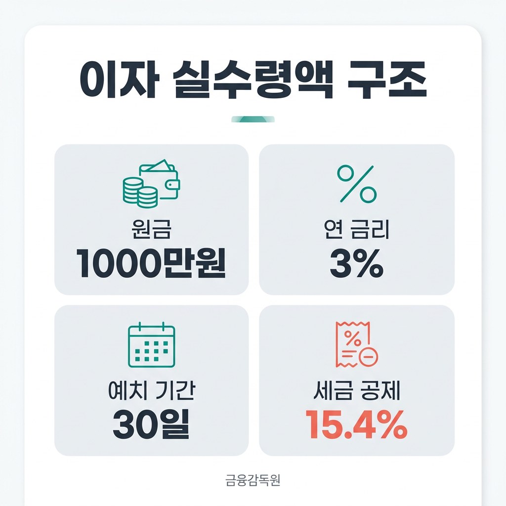 파킹통장 이자계산기 이자 실수령액 구조