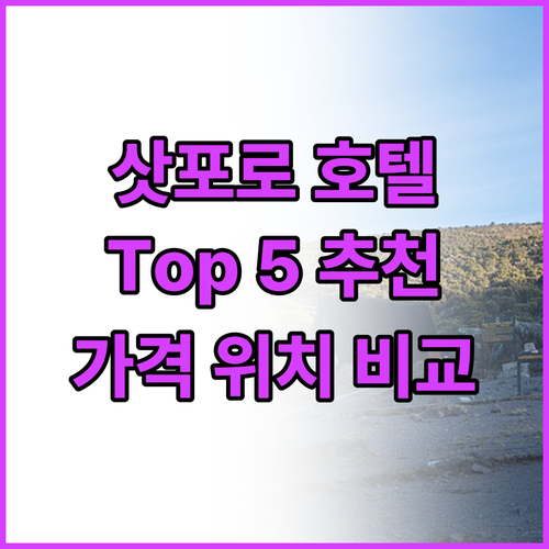 삿포로 호텔 Top 5 추천! 가격,..