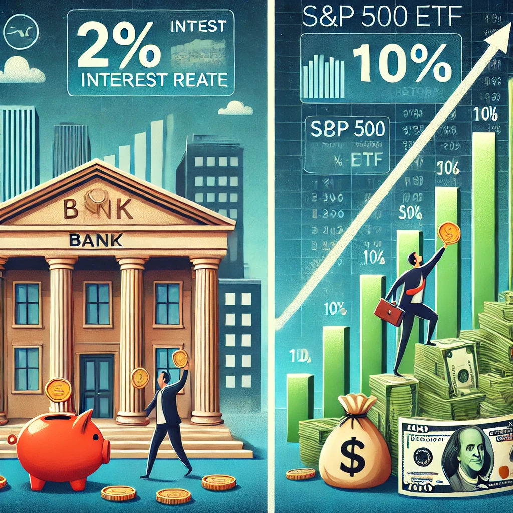 은행 저축과 S&amp;P500 ETF 투자 사진