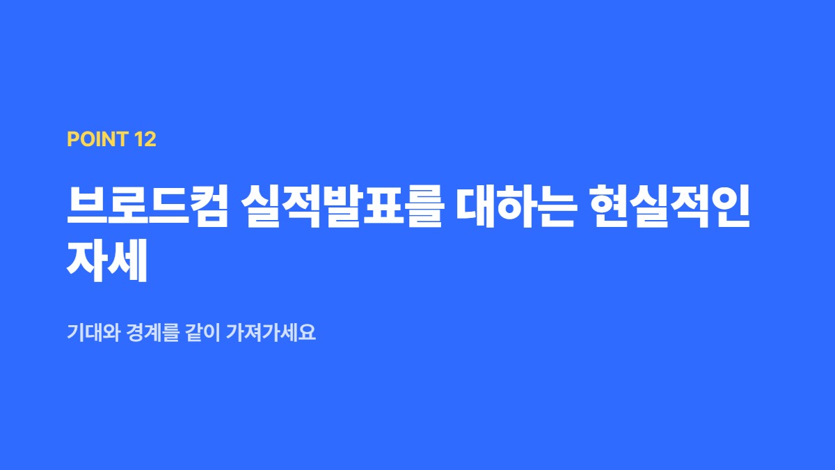 브로드컴 실적발표를 대하는 현실적인 자세 — 기대와 경계를 같이 가져가세요