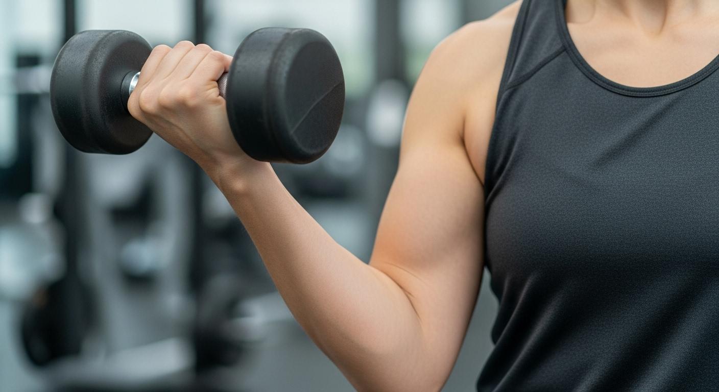 늘어진 팔뚝살 아령 운동