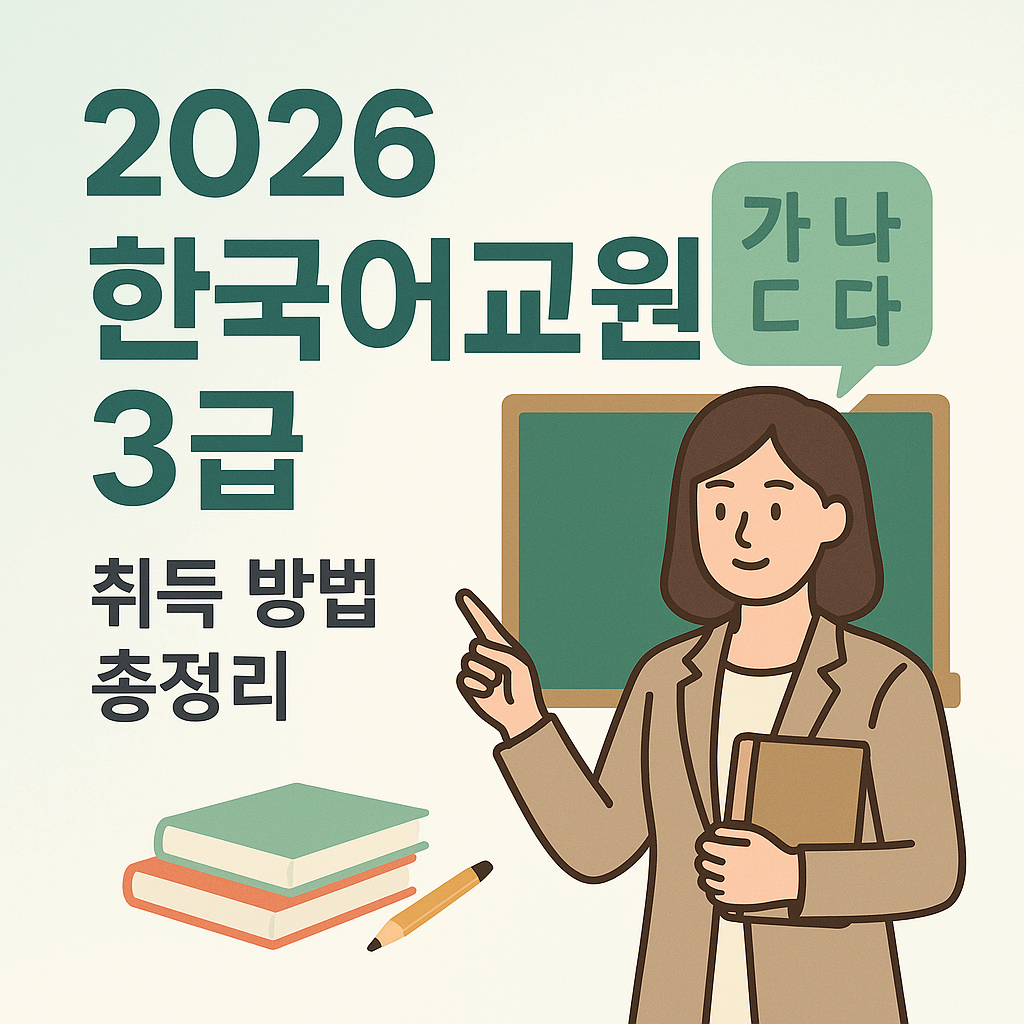 2026 한국어교원 3급 자격증 취득 방법 총정리