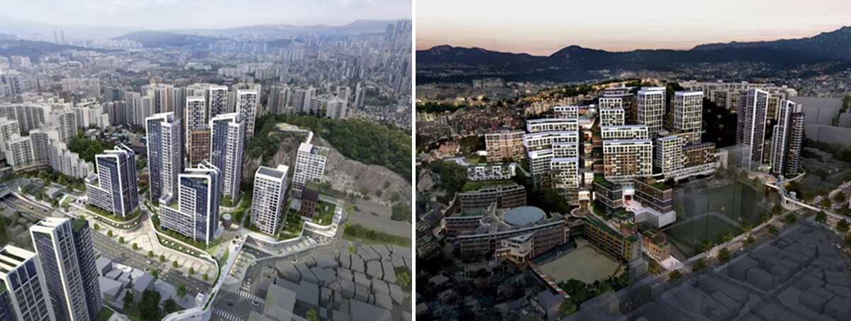 좌:숭인동56번지-조감도/우:창신동23번지-조감도