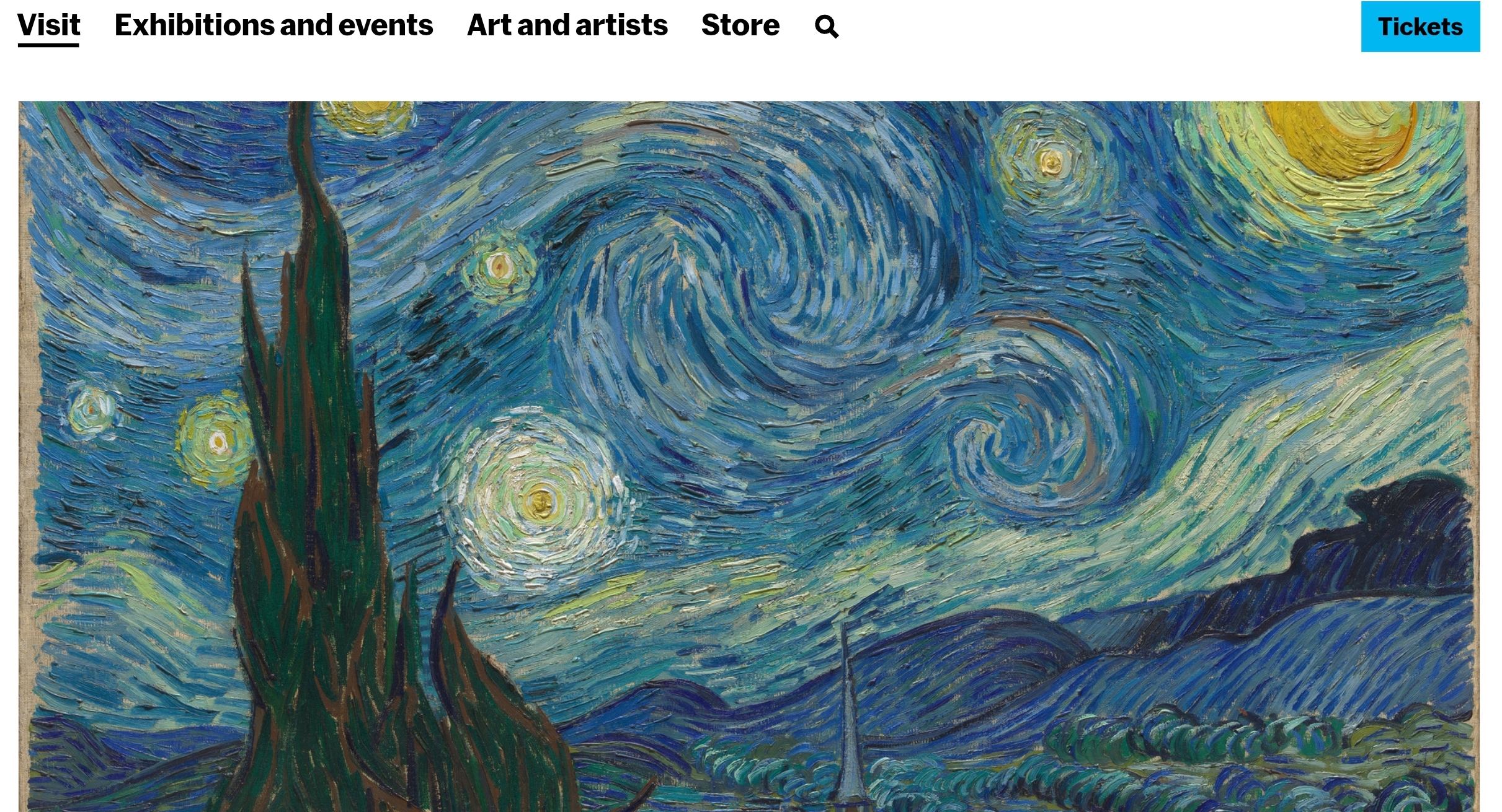 빈센트 반 고흐(Vincent van Gogh)의 유명한 작품 **'별이 빛나는 밤(The Starry Night)'