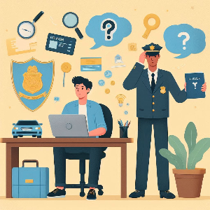 면허 문제로 경찰과 상담 중인 청년