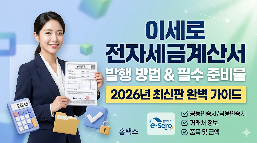 이세로 전자세금계산서 발행 방법 및 필수 준비물 가이드 (2026년 최신판)
