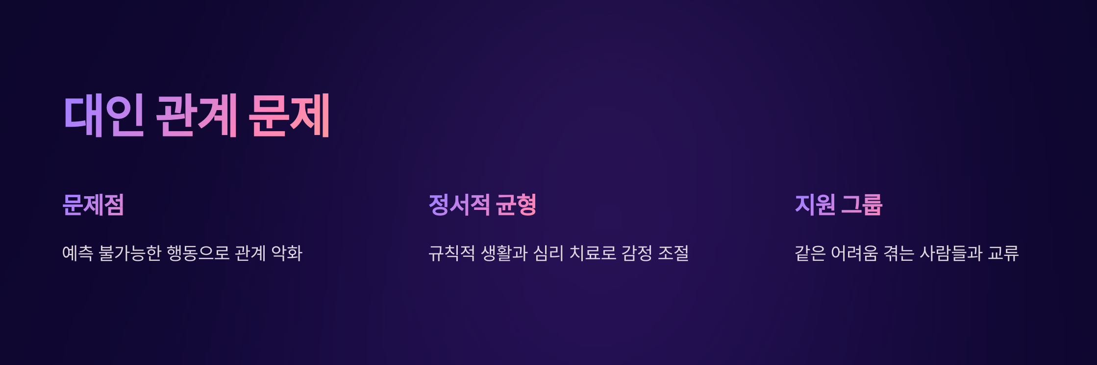 문제점 2. 대인 관계 문제