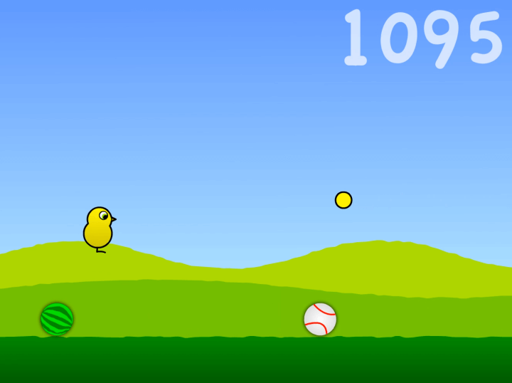 굴러오는-장애물을-점프하여-피하는-화면