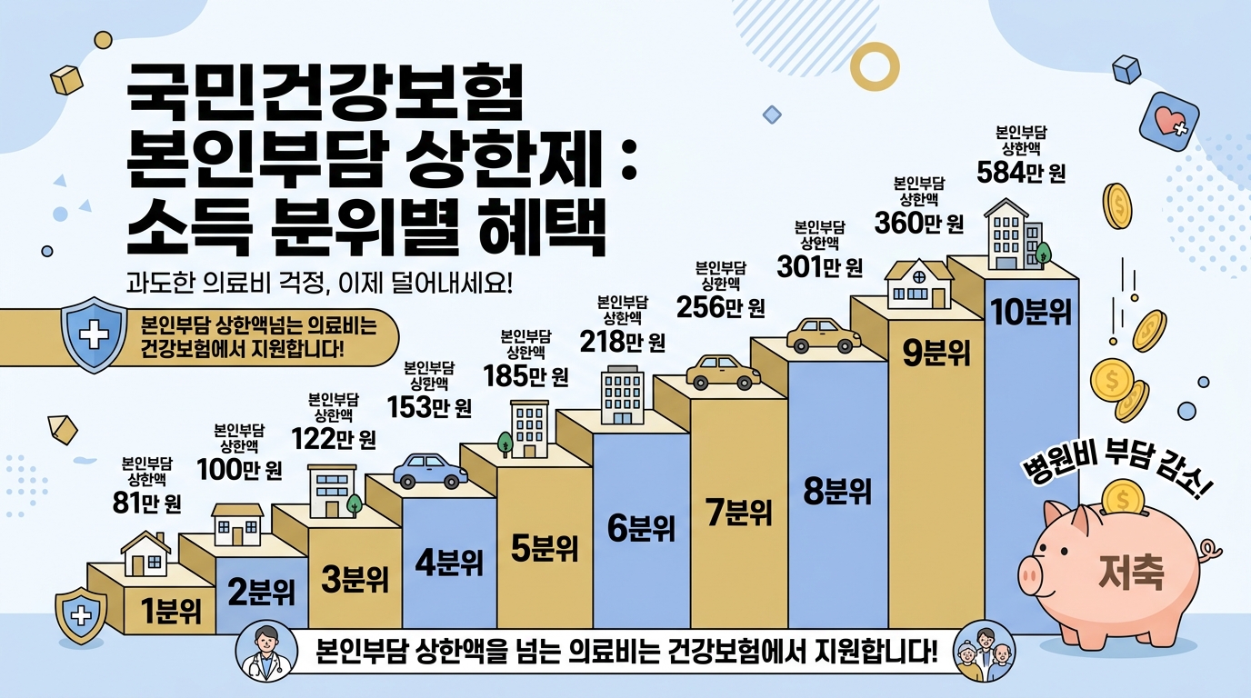 2026년 소득분위별 본인부담 상한액 기준표 인포그래픽