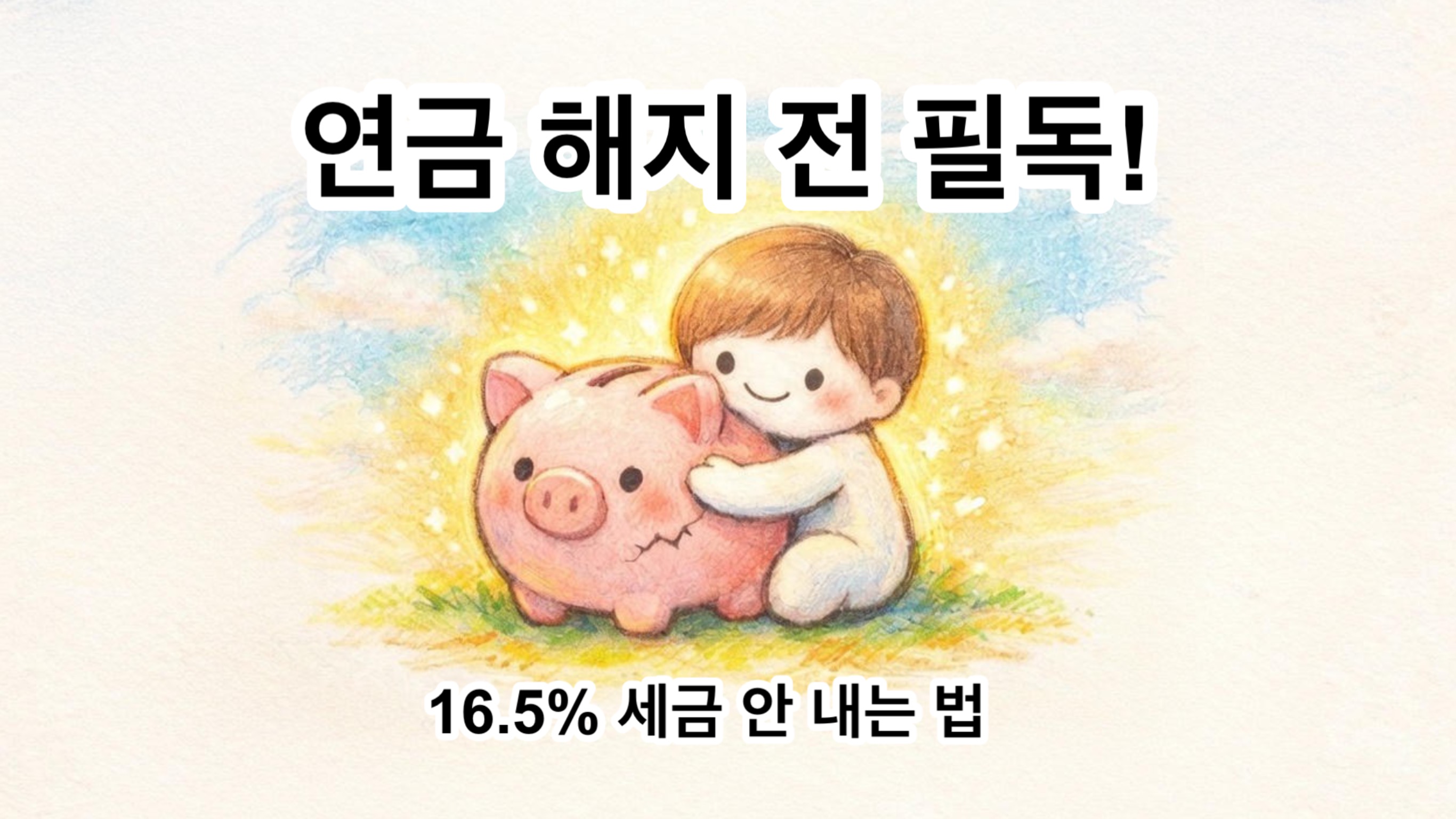 연금저축 IRP 해지 세금을 방어하는 따뜻한 색연필 일러스트
