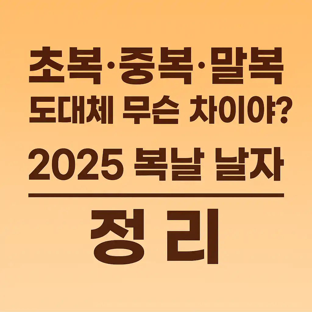 초복-중복-말복-의미