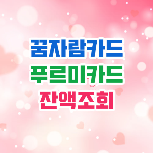 꿈자람카드 푸르미카드 잔액조회썸네일