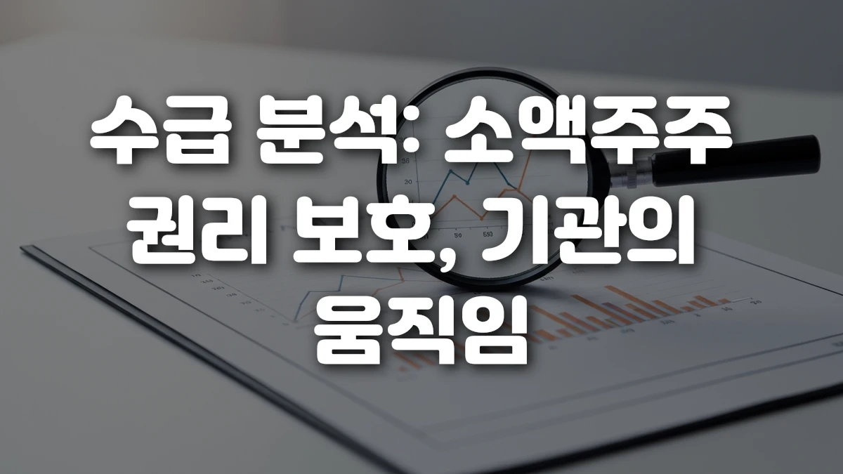 수급 분석 소액주주 권리 보호 기관의 움직임