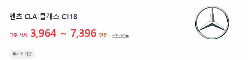 CLA클래스(C118) 중고차