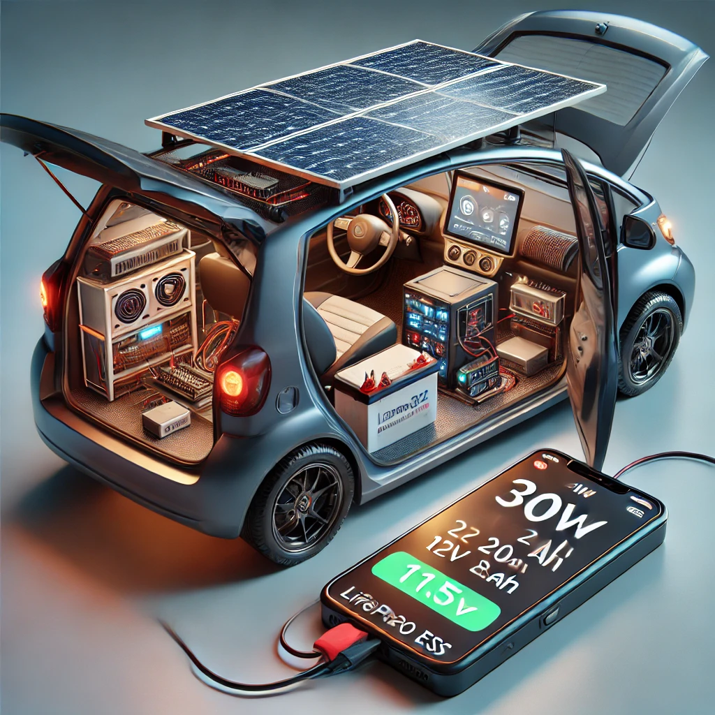 자동 차단 및 예측 기능이 적용된 스마트 ESS 시스템 – 차량 내 전력 흐름을 실시간 모니터링하며 LED만 유지 중인 셋업