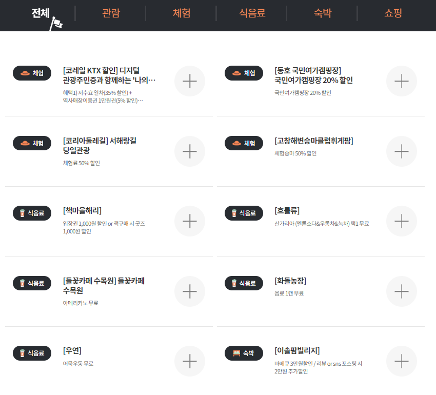 디지털 관광주민증 할인혜택