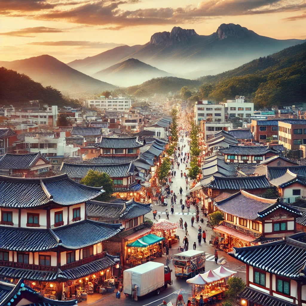 전주의 한옥마을 사진