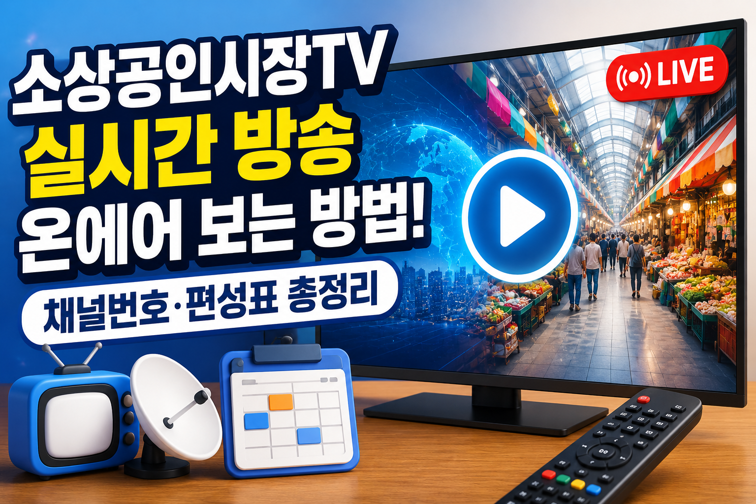 소상공인시장TV 실시간 방송 온에어 보는 방법! 채널번호·편성표 총정리 관련 사진