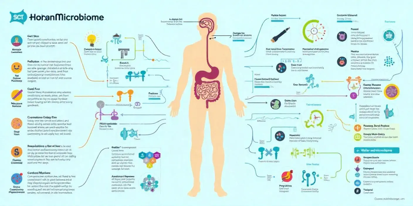 마이크로바이옴 개념을 나타내는 인포그래픽
