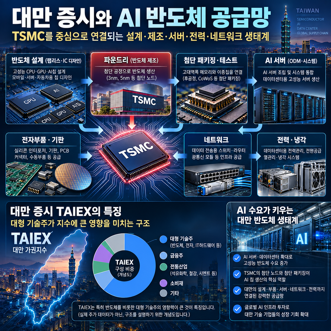 TSMC와 대만 AI 반도체 공급망이 TAIEX에 미치는 영향
