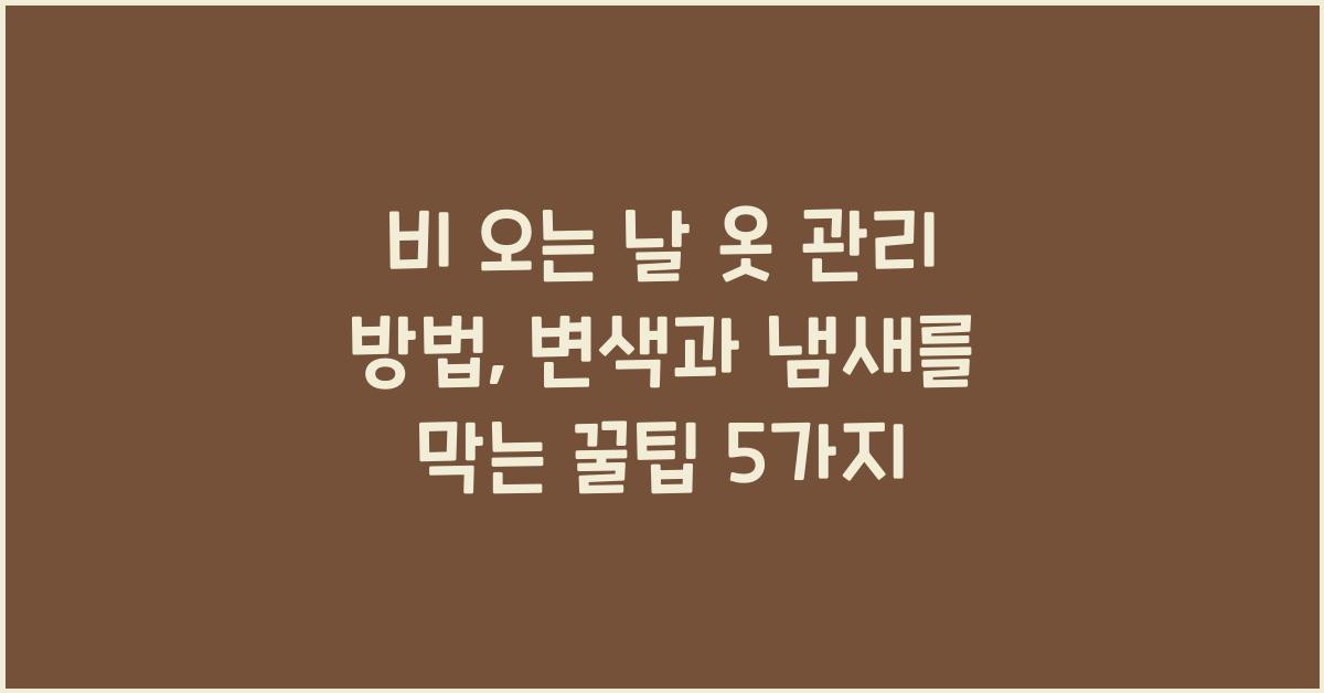 비 오는 날 옷 관리 방법