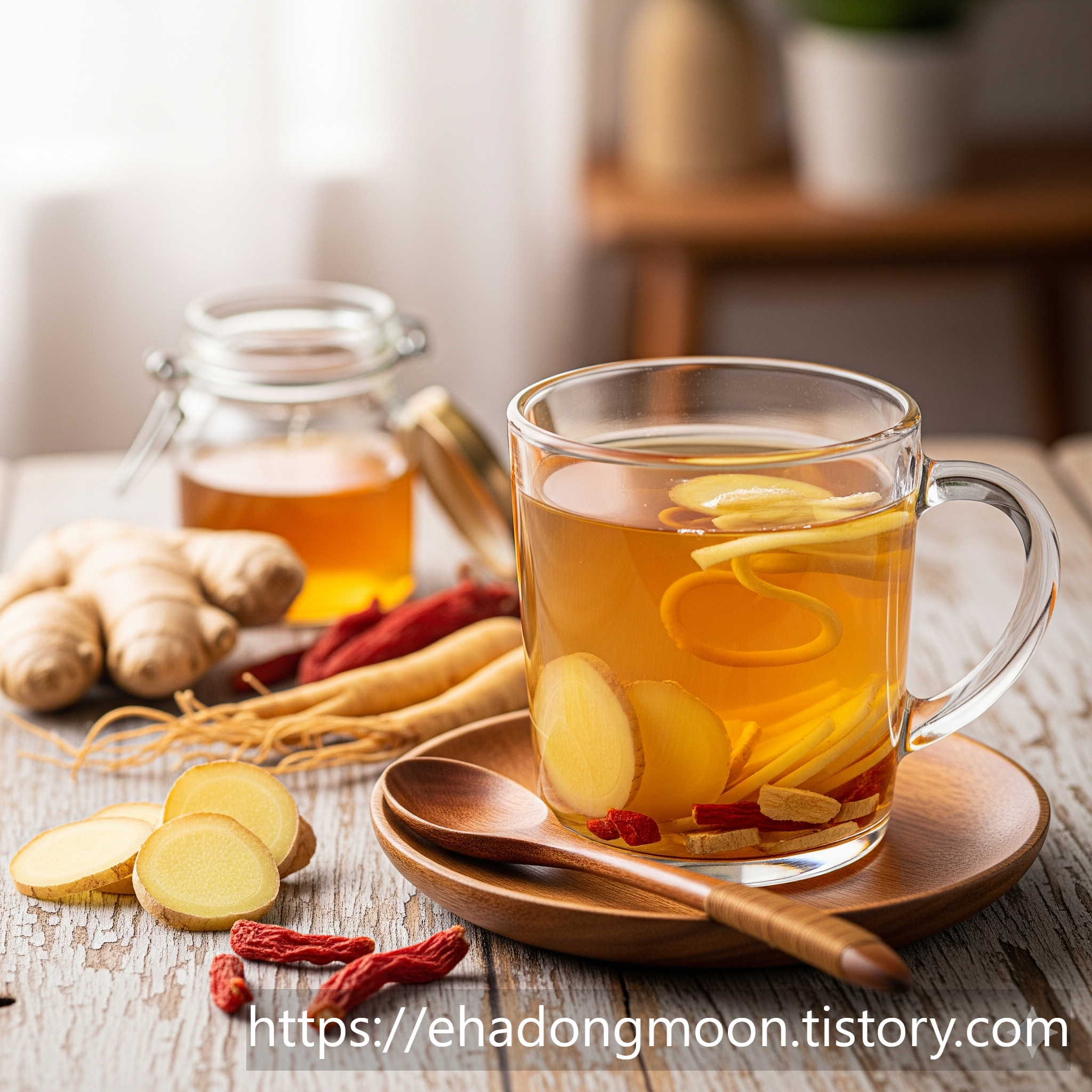 건강을 위한 '홍삼 꿀차' 레시피