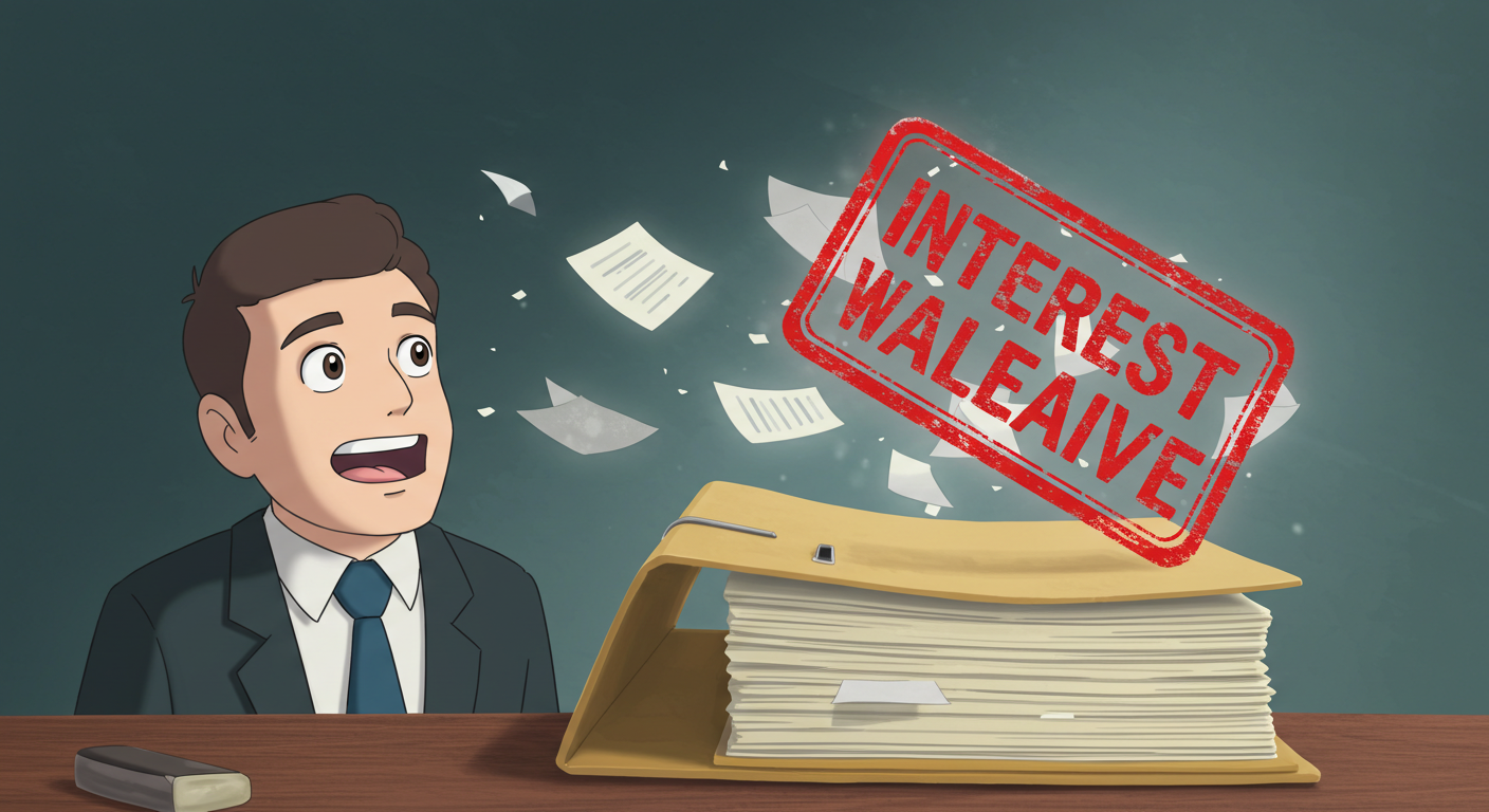 연체이자 전액 면제를 받은 장면을 상징적으로 표현