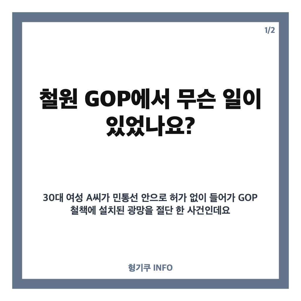 30대여성 철책 절단 사건, 철원 GOP에서 무슨 일이 있었나? 카드뉴스 1