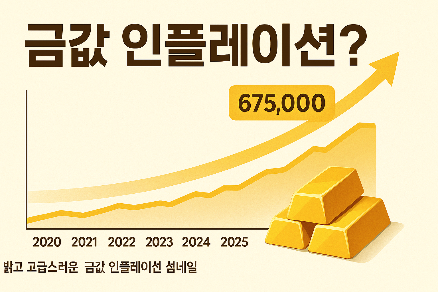 금괴와 동전 더미 위로 상승하는 그래프와 '75만 원'이라는 숫자가 강조된 금값 상승 이미지
