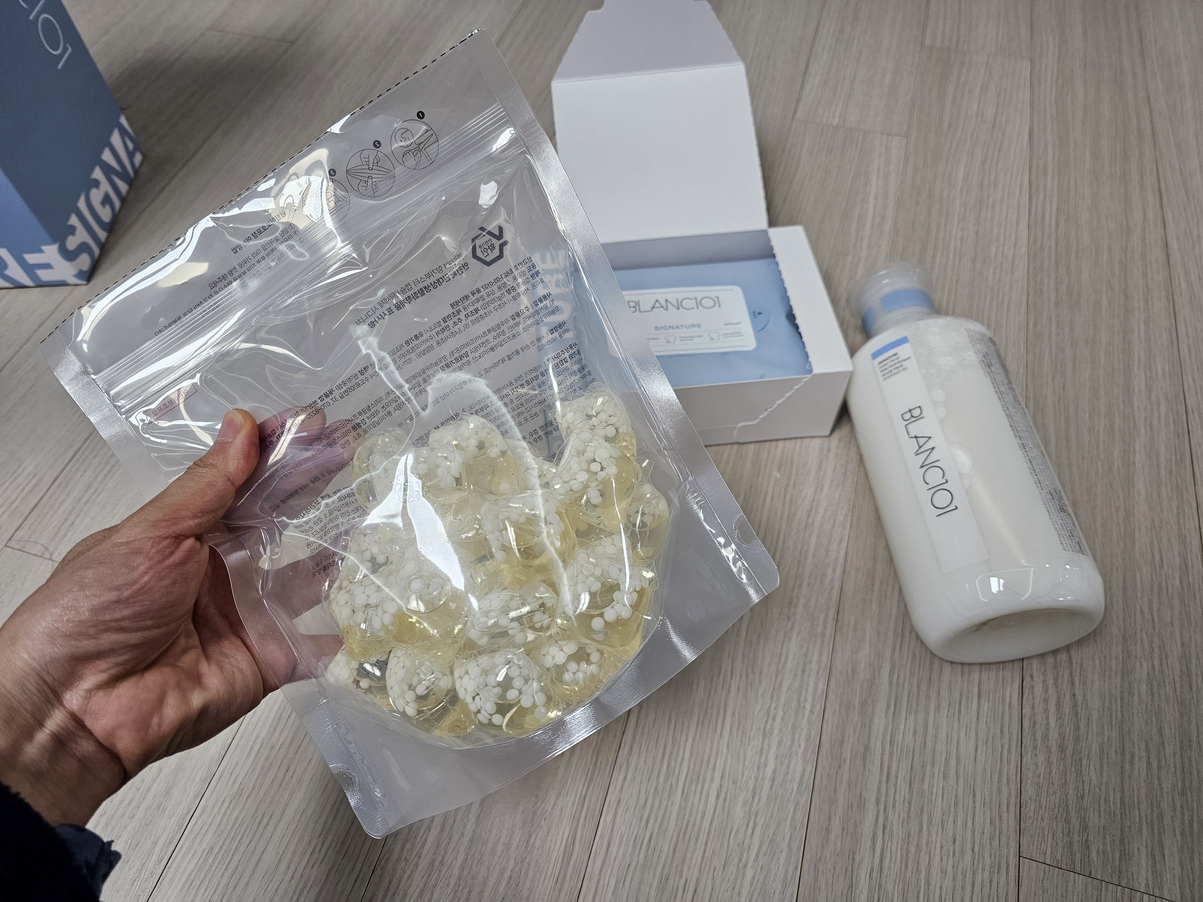 신혼집 삼성 비스포크 콤보 세탁기와 블랑101 겨울의류 세탁세제