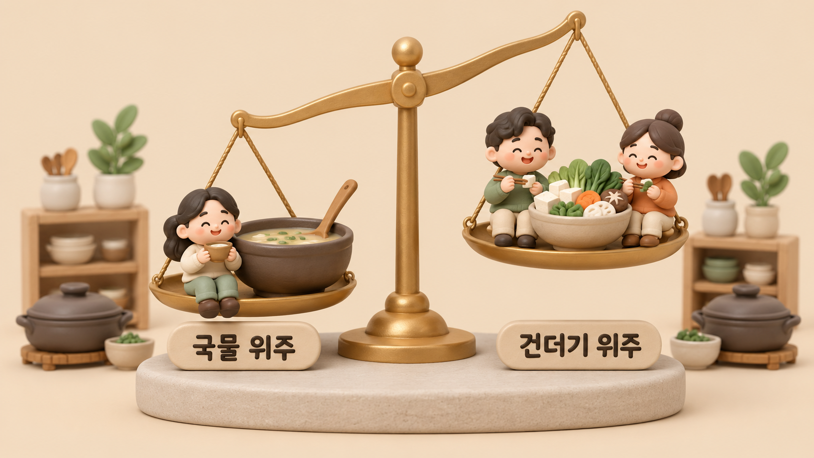 국물과 건더기 저울