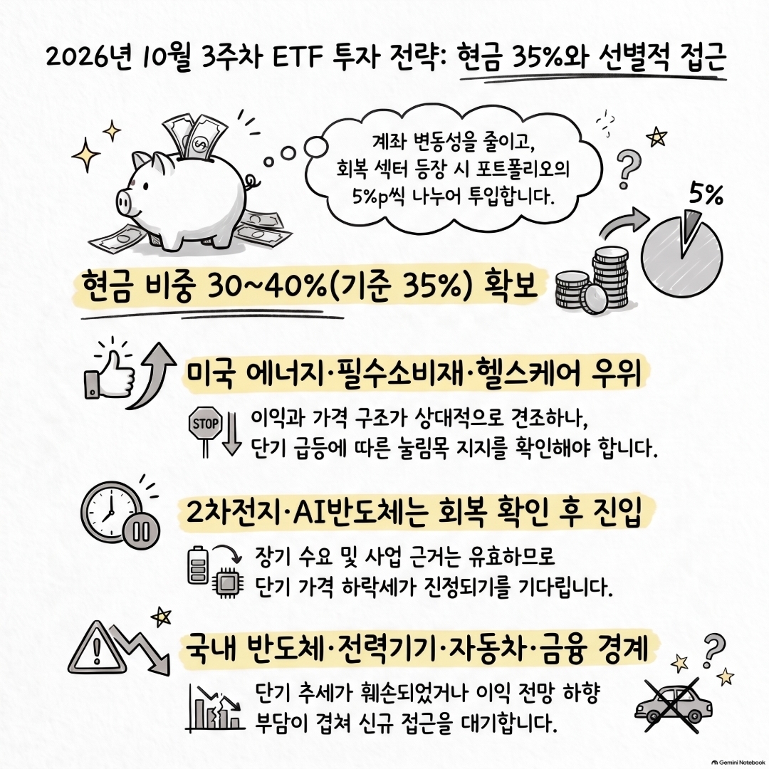 단기는 방어주, 중기는 에너지…반도체는 장기 후보와 단기 경계를 나눕니다｜2026년 10월 3주차