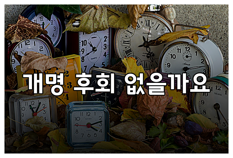 개명 후회 없을까요
