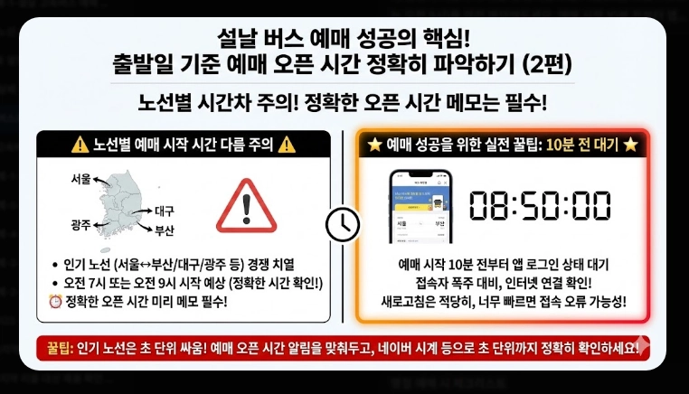 설날 버스표 예매(앱, 오픈 시간)(시간 단축 + 꿀팁)