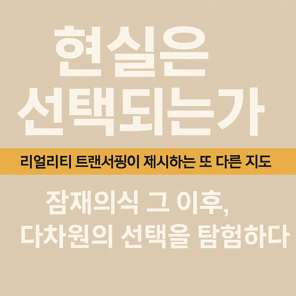 리얼리티 트랜서핑 개념 설명과 현실 선택의 힘을 다룬 블로그 시리즈 도입글 이미지