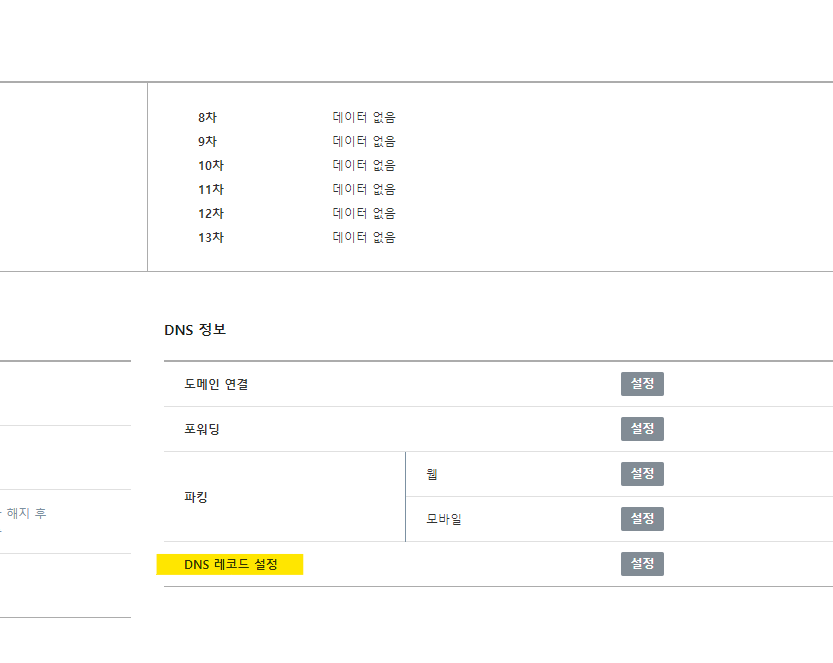 DNS정보-관리